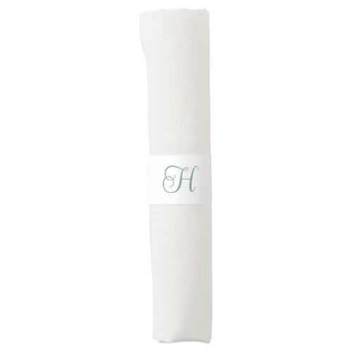 Sage Green Wedding Monogram Script Napkin Bands