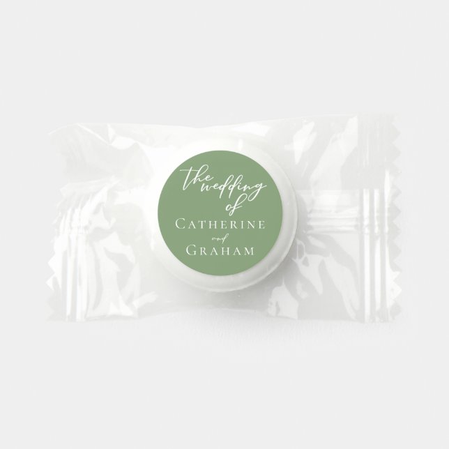 Sage Green Wedding Personalized Life Saver® Mints (Front)