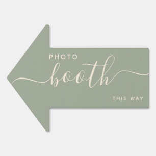 Sage Green Wedding Photo Booth Arrow Sign