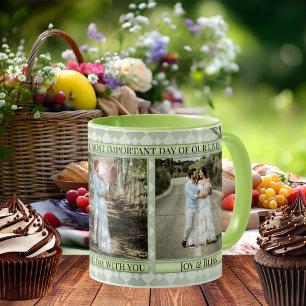 Sage Green Wedding Photo Mug