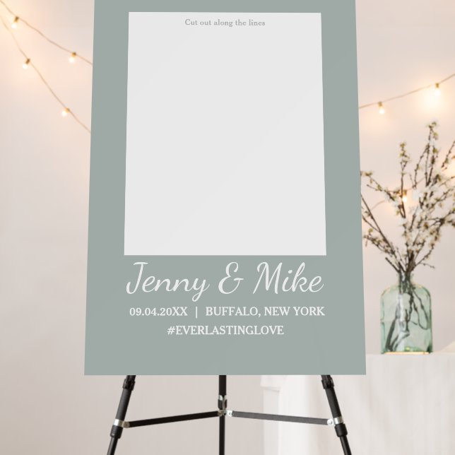 Sage Green Wedding Photo Prop Frame  Foam Board (In Situ (Stand))