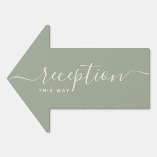 Sage Green Wedding Reception Arrow Sign