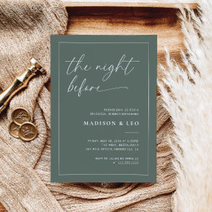 Sage Green Wedding Rehearsal Dinner Invitation