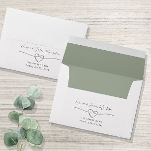 Juniper Green Watercolor A7 5x7 Wedding Invitation Envelope, Zazzle