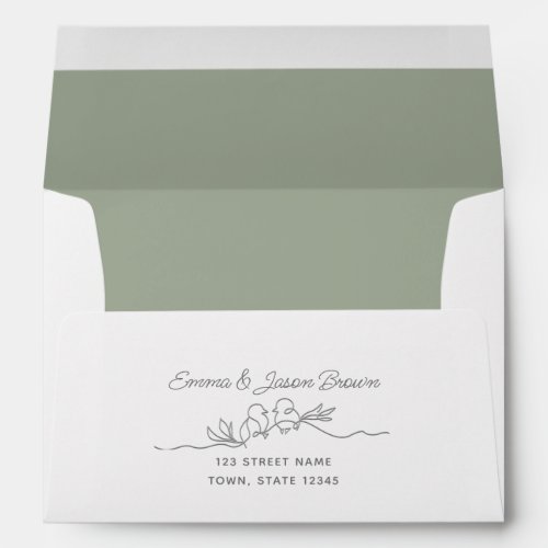 Sage Green Wedding Return Address Envelope