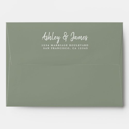 Sage Green Wedding Return Address Envelope