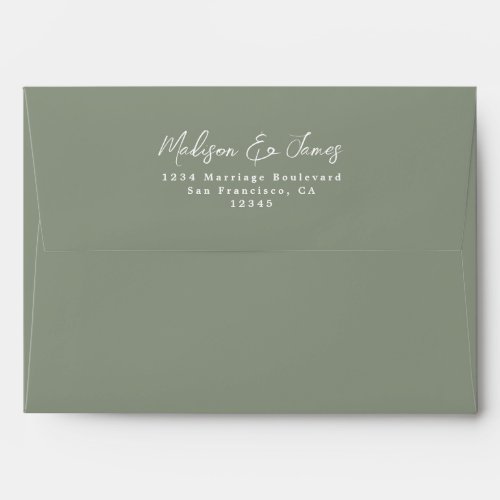 Sage Green Wedding Return Address Envelope