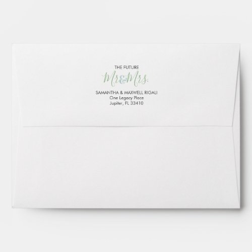 Sage Green Wedding Return Address Envelopes