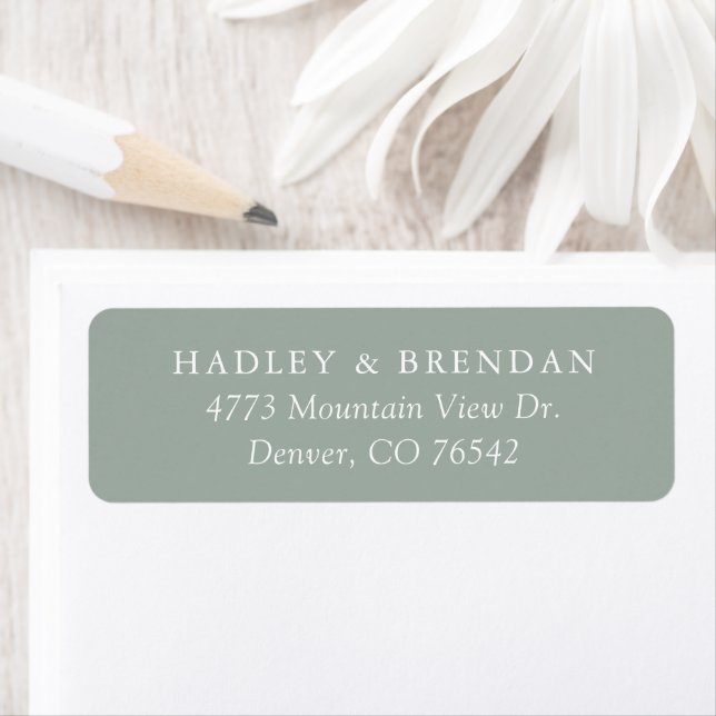 Sage Green Wedding Return Address Label (Insitu)