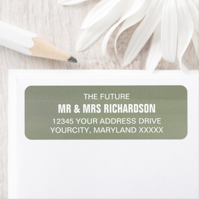 Sage Green Wedding Return Address Labels (Insitu)