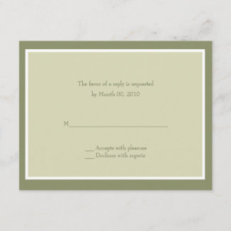 Sage Green Wedding RSVP Cards