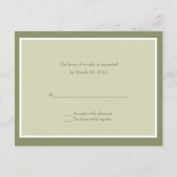 Sage Green Wedding Rsvp Cards by PMCustomWeddings at Zazzle