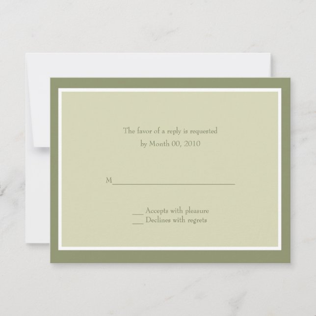 Sage Green Wedding RSVP Cards (Front)