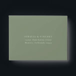 Sage Green Wedding RSVP Envelope<br><div class="desc">Chic Sage Green Minimalist envelope with your return address for Wedding RSVP cards. Features,  solid sage green color with white typography.</div>