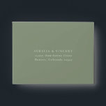 Sage Green Wedding RSVP Envelope<br><div class="desc">Chic Sage Green Minimalist envelope with your return address for Wedding RSVP cards. Features,  solid sage green color with white typography.</div>