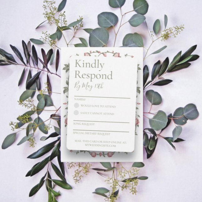 Sage Green Wedding RSVP Reply Card (Creator Uploaded)