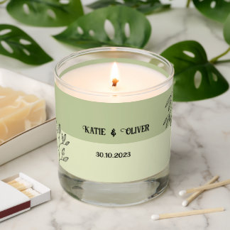 Sage green wedding scented candle