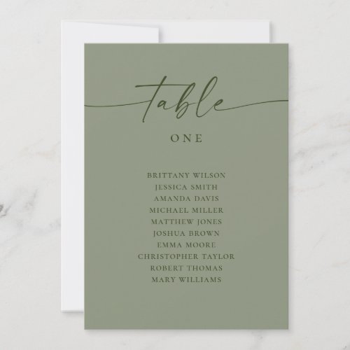 Sage Green Wedding Seating Chart | Minimalist Invitation