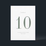 Sage Green Wedding Table Number Card<br><div class="desc">Contemporary Chic minimalist,  sage green wedding table number card. Please note that table number cards must be numbered and added to your cart individually.</div>