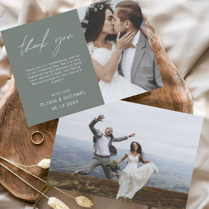 Sage Green Wedding Thank You Cards Flyer