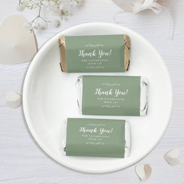 Sage Green Wedding Thank You Custom Classic Hershey's Miniatures (Creator Uploaded)