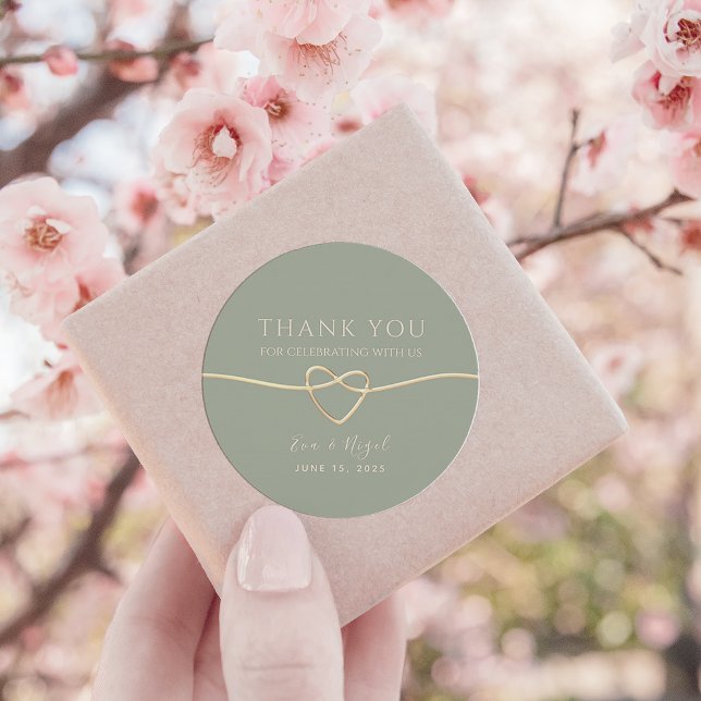 Sage Green Wedding Thank You Favor Stickers (Creator Uploaded)