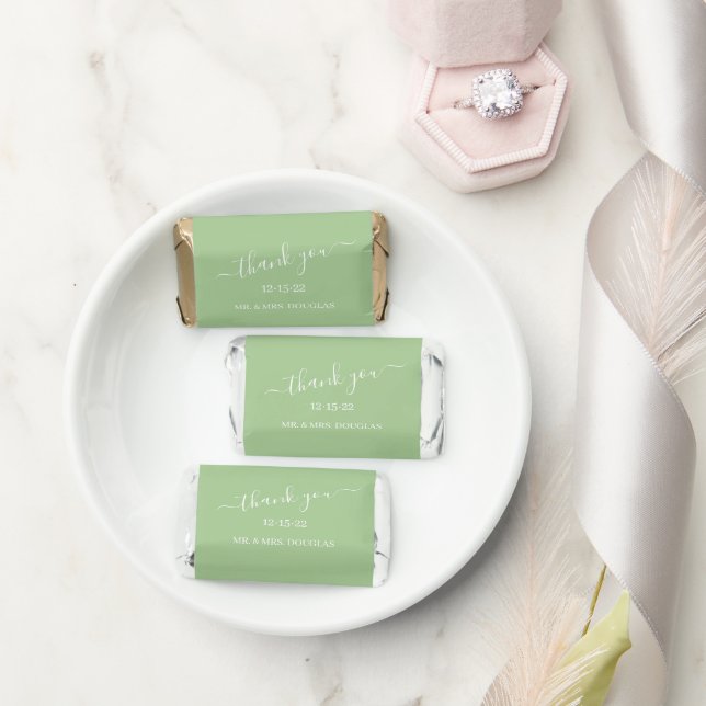 Sage Green Wedding Thank You Hershey's Miniatures (Wedding)