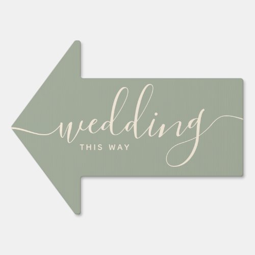 Sage Green Wedding This Way Arrow Sign