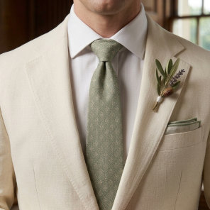 Sage Green Wedding Tie | Luxury Jacquard Groomsmen