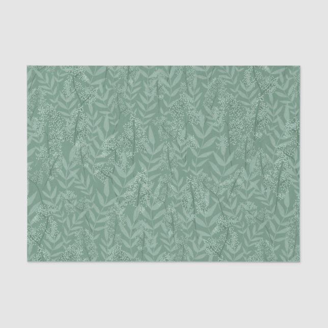 Sage Green Wedding Vintage Botanical Tissue Paper (Front)
