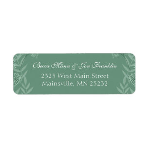 Sage Green Wedding Vintage Return Address Label