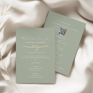 Sage Green Wedding Weekend Info Card