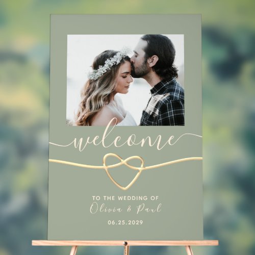 Sage Green Wedding Welcome Acrylic Sign