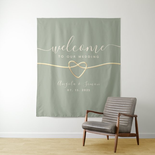 Sage Green Wedding Welcome Backdrop  (In Situ)