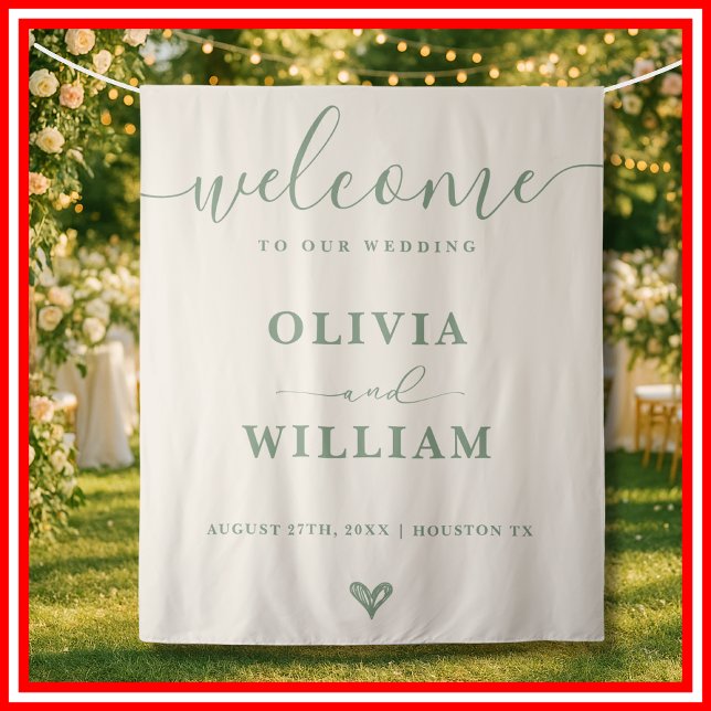 Sage Green Wedding Welcome Backdrop (Creator Uploaded)