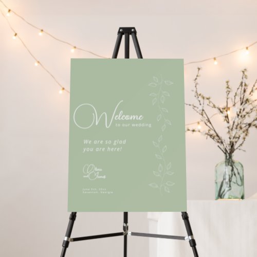 Sage Green Wedding Welcome Foam Board Sign