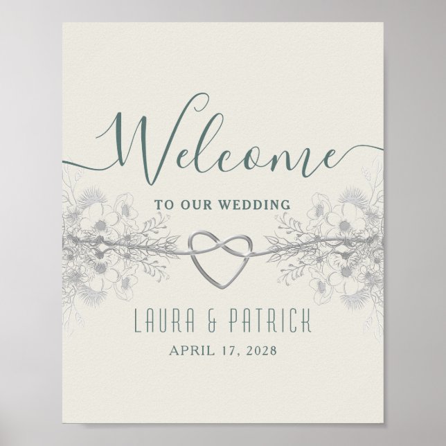 Sage Green Wedding Welcome Poster (Front)