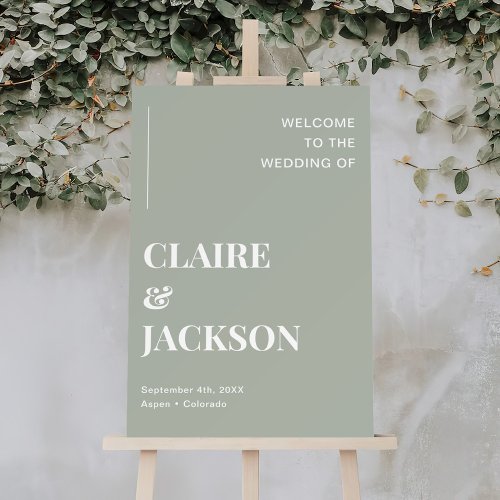 Sage green Wedding Welcome Sign