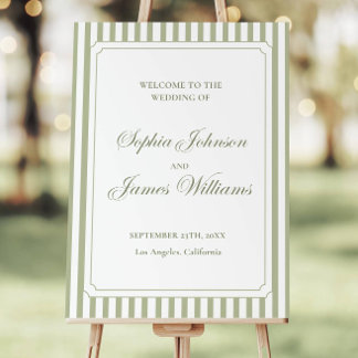 Sage Green Wedding Welcome Sign Template, Elegant 