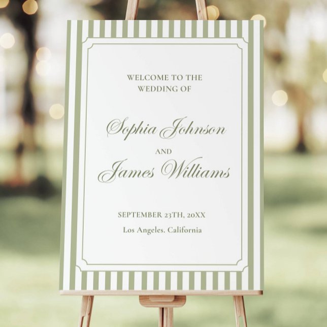 Sage Green Wedding Welcome Sign Template, Elegant  (Creator Uploaded)