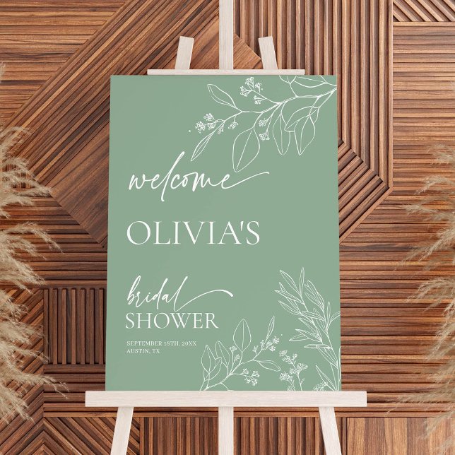 Sage Green Welcome Bridal Shower Sign (Creator Uploaded)