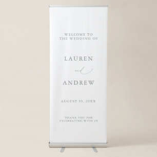 Sage Green Welcome to Our Wedding Retractable Banner