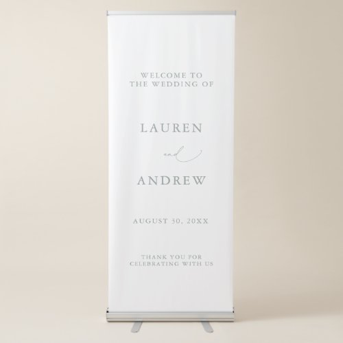 Sage Green Welcome to Our Wedding Retractable Banner