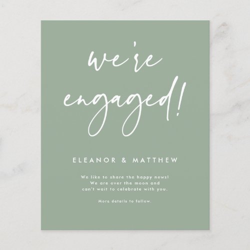 Sage Green Were Engaged Engagement Announcement