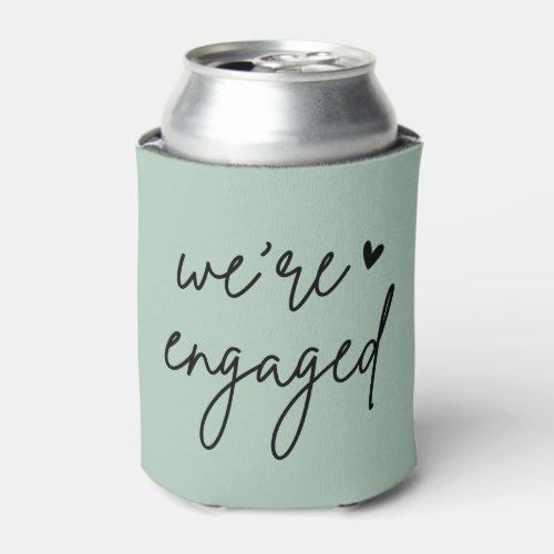 Sage Green Were Engaged Engagement Party Favors Can Cooler