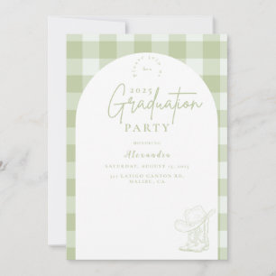 Sage Green Western Cowgirl Graduation Party Invitation