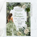 Sage Green Whimsical Forest Quinceanera Acrylic Invitations<br><div class="desc">Sage Green Whimsical Forest Quinceañera Acrylic Invitation,  Magical Forest Princess Quince Acrylic Invites,  Floral Butterfly Enchanted Mis Quince Anos Acrylic Invitation</div>