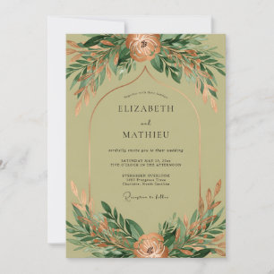 Sage Green Whimsical Rustic Wedding Invitation