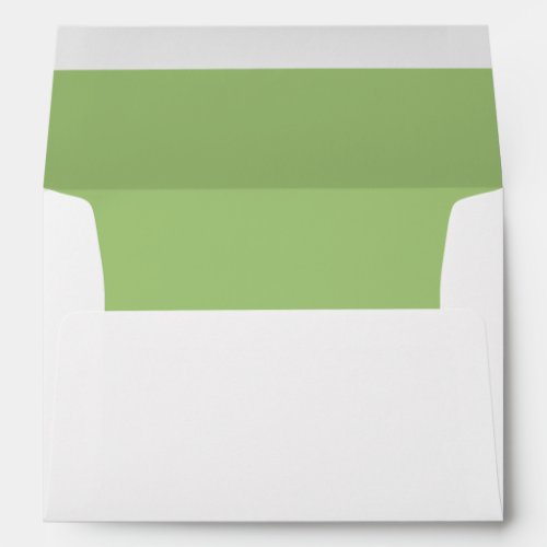 Sage Green White A7 Inside Color Envelope
