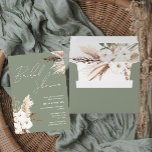 Sage Green White Boho Floral Wedding Invitation Envelope<br><div class="desc">Sage Green White Boho Floral Wedding Invitation envelope

See matching collection in Niche and Nest Store</div>